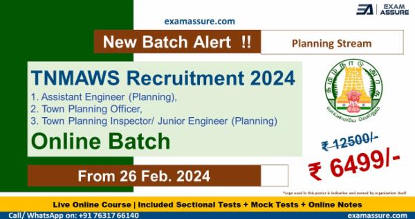 Online Batch for TNMAWS Recruitment 2024 (Planning Stream)